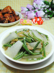 榨菜丝带豆煮冬瓜