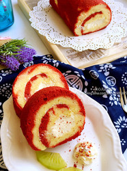 红丝绒渐变蛋糕卷