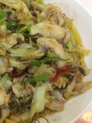 葱爆乌鱼片