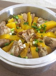 葱香南瓜蒸排骨