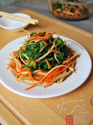 野生荠菜拌豆干