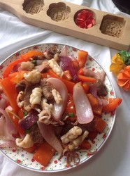 快手彩椒炒鱿鱼