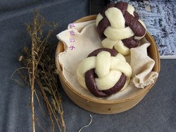 黑白绣球馒头