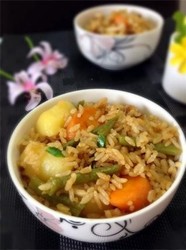 豇豆肉汁焖饭