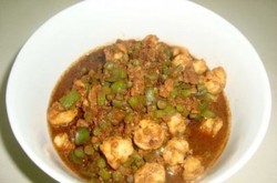 长豆角虾仁肉酱