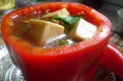 肉末豆腐辣椒盅