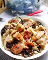 腊味菇耳冻豆腐