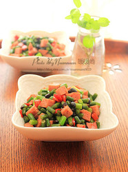 豆豉蒜苔炒午餐肉