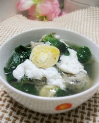 咸蛋鱼丸野苋菜汤