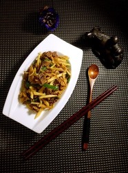 冬笋杏鲍菇炒牛肉