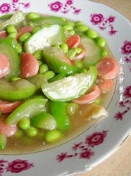 毛豆炒丝瓜