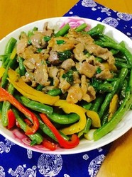 肉片炒四季豆
